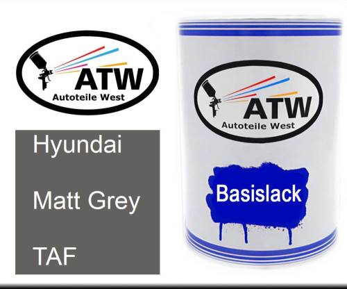 Hyundai, Matt Grey, TAF: 500ml Lackdose, von ATW Autoteile West.